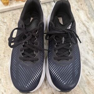 Hoka Navy Blue and White Athletic Shoes with Cushioned Soles